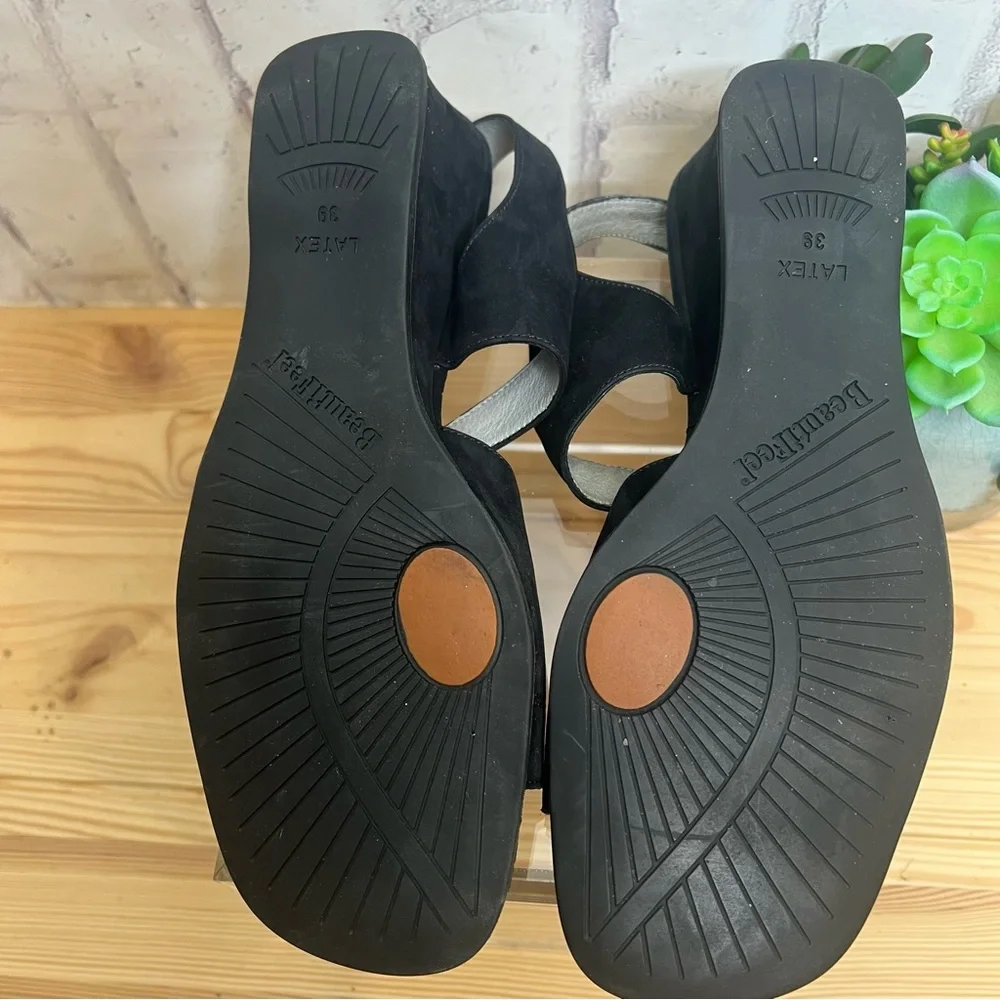 Beautifeel Black Nubuck comfort wedge sandals - Picture 10 of 10